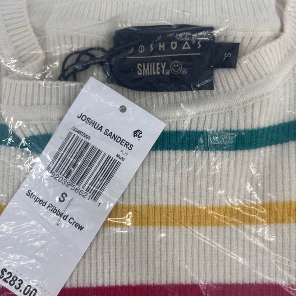 Joshua Sanders Striped Ribbed Crewneck Sweater Sz Small - Picture 4 of 5